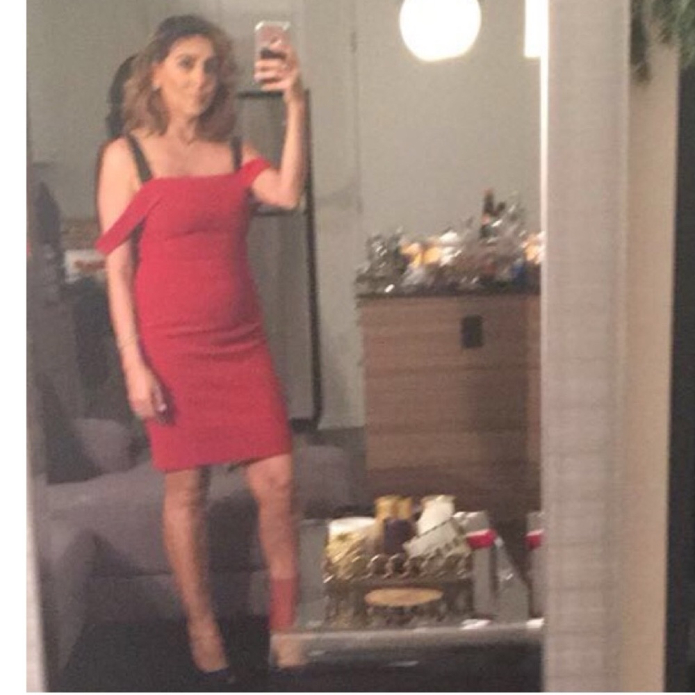 Cinq à Sept Red Off-Shoulder Mini Dress